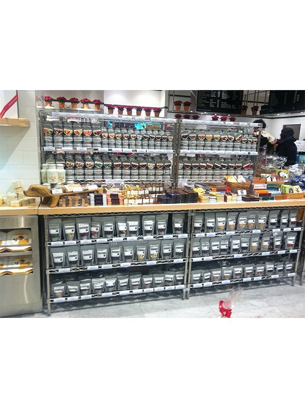 超市罐頭食品專(zhuān)區(qū)展示架